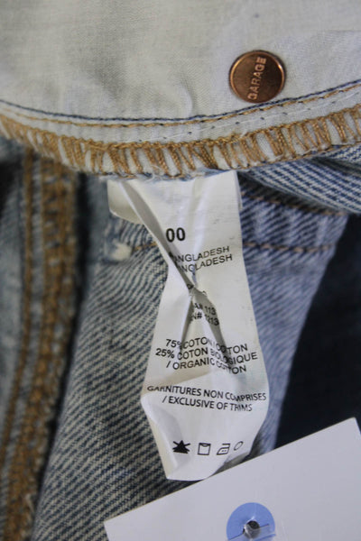 Garage Unisex 90s Straight Jeans Blue High Rise Button Inseam 29 Size 23