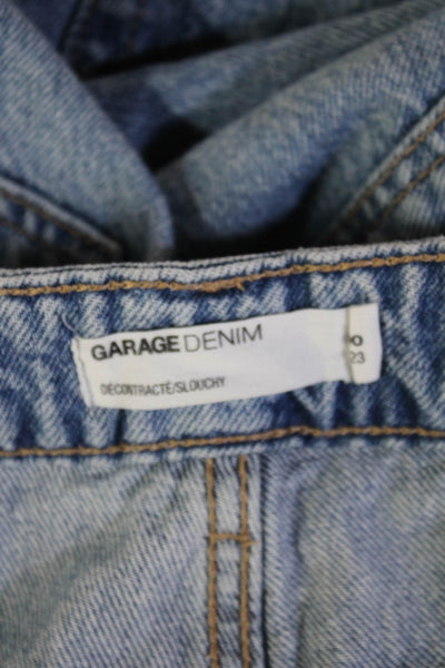 Garage Unisex 90s Straight Jeans Blue High Rise Button Inseam 29 Size 23