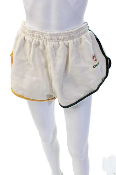 Cherry Unisex Sweat Shorts White 99% Cotton 80s Size L