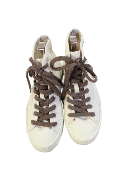 ACNE Studios Womens Ballow High-Top Lace-Up Casual Sneakers Cream Size 7