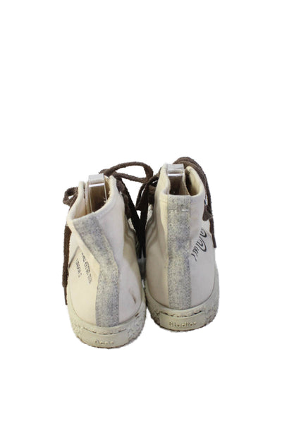 ACNE Studios Womens Ballow High-Top Lace-Up Casual Sneakers Cream Size 7