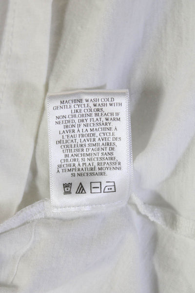 ALC Womens Basic White Cotton Crew Neck Short Sleeve T Shirt Size XS