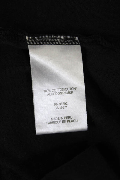 Tibi Womens Basic Sleeveless Black Cotton Crew Neck T-Shirt Size S