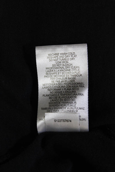 Tibi Womens Basic Sleeveless Black Cotton Crew Neck T-Shirt Size S