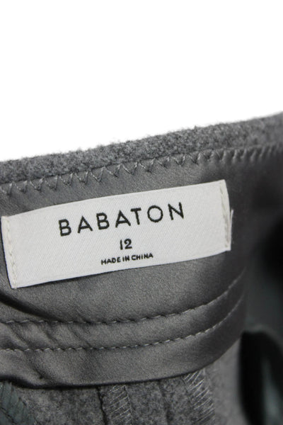 Babaton Unisex Dress Pants Gray Wool Blend Size 12