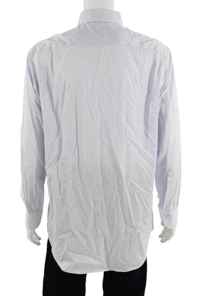 Charles Tyrwhitt Men Light Blue Striped Point Collar Dress Shirt Size 16.5
