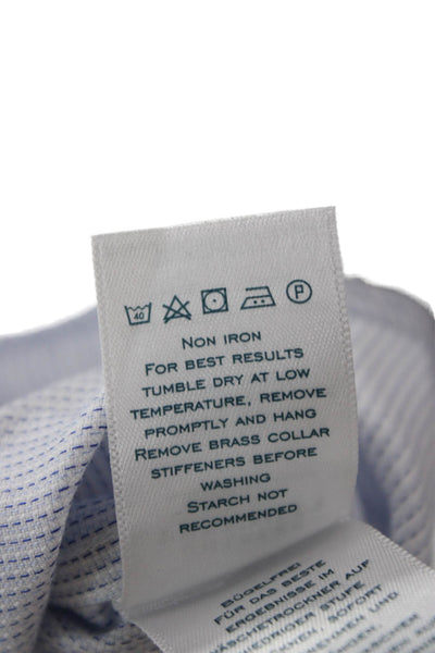 Charles Tyrwhitt Men Light Blue Striped Point Collar Dress Shirt Size 16.5