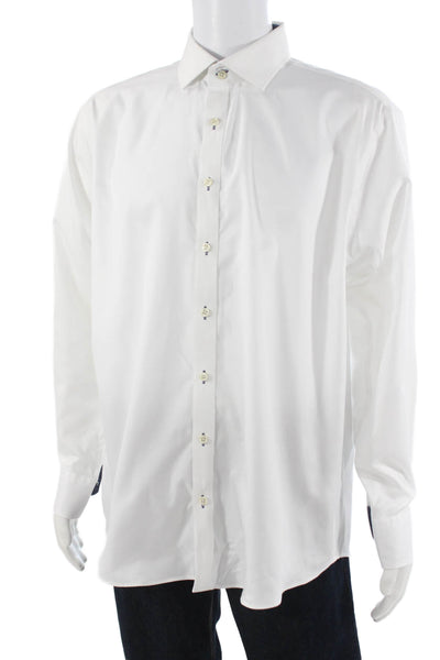 Twillory Mens White Point Dress Shirt 100% Cotton Size 17
