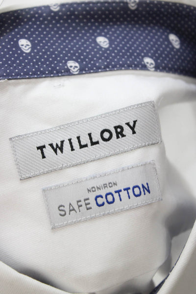 Twillory Mens White Point Dress Shirt 100% Cotton Size 17