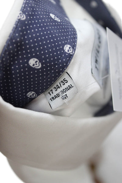 Twillory Mens White Point Dress Shirt 100% Cotton Size 17