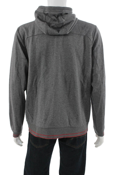 Boss Hugo Boss Mens Full-zip Hoodie Gray High Neck Cotton Blend Size 2XL