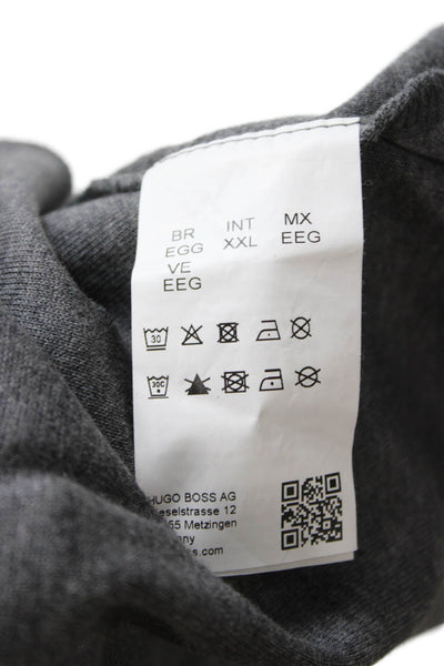 Boss Hugo Boss Mens Full-zip Hoodie Gray High Neck Cotton Blend Size 2XL