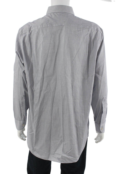 Charles Tyrwhitt Mens Point Collar Gray Cotton Dress Shirt Long Sleeve Size 17