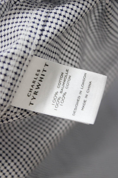 Charles Tyrwhitt Mens Point Collar Gray Cotton Dress Shirt Long Sleeve Size 17