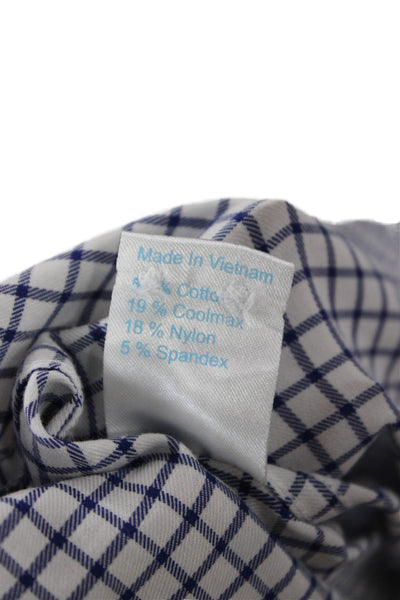 Twillory Mens Button-Down Dress Shirt Blue Check Long Sleeve Big Tall Size 17