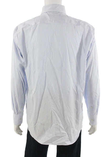 Twillory Mens Light Blue Polka Dot Dress Shirt Cotton Long Sleeve Size 17