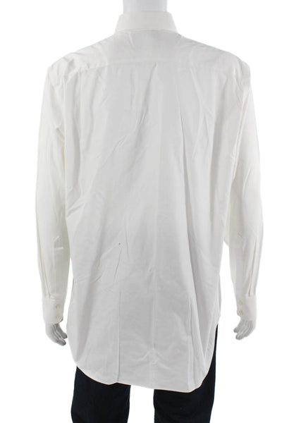 Charles Tyrwhitt Mens Point White Cotton Dress Shirt Long Sleeve Size 16.5