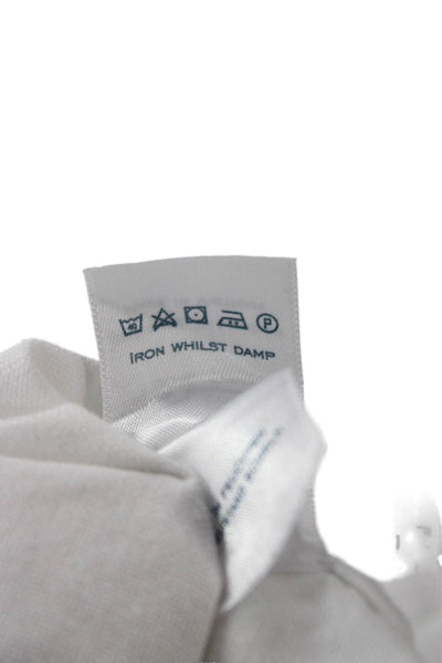 Charles Tyrwhitt Mens Button Front Collared Dress Shirt White Cotton Size Large