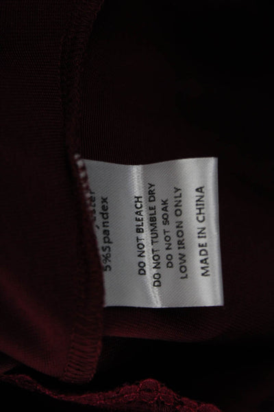 Ivy City Women A-Line V-Neck Long Red Dress Short Sleeve Size S