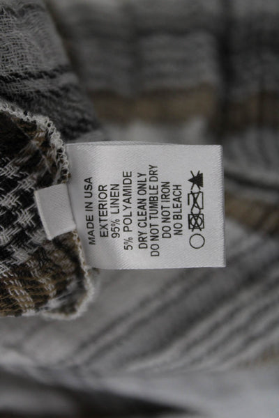 Lisa Marie Fernandez Womens Maxi Peasant Plaid Linen Blend Skirt Beige Size 0