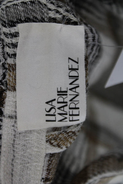 Lisa Marie Fernandez Womens Maxi Peasant Plaid Linen Blend Skirt Beige Size 0