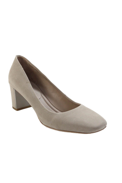 Donald J Pliner Womens Square Toe Slip On Heels Beige Size 11