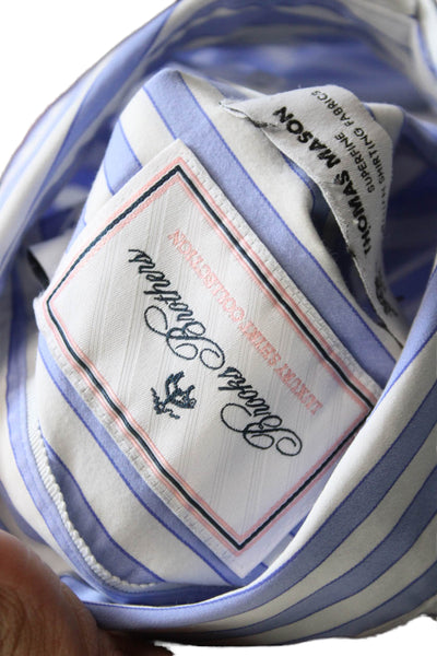 Brooks Brothers Women Blue Striped Collared Basic Button-Up Long Sleeve Size 0