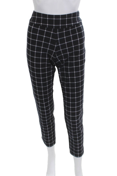Krazy Larry Womens Ankle Cropped Dress Pants Black Check Size 2