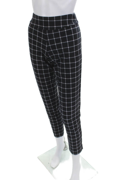 Krazy Larry Womens Ankle Cropped Dress Pants Black Check Size 2