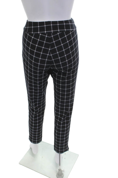 Krazy Larry Womens Ankle Cropped Dress Pants Black Check Size 2