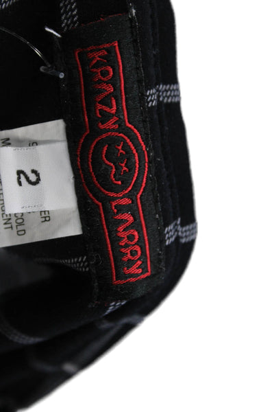 Krazy Larry Womens Ankle Cropped Dress Pants Black Check Size 2