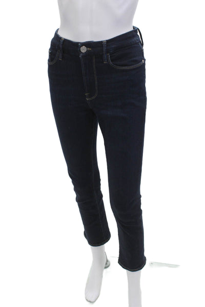 Frame Womens Cropped Skinny Dark Blue Jeans Size 27