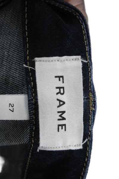 Frame Womens Cropped Skinny Dark Blue Jeans Size 27