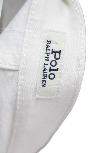 Polo Ralph Lauren Women Ankle Skinny Jeans White Mid Rise Button Size 27