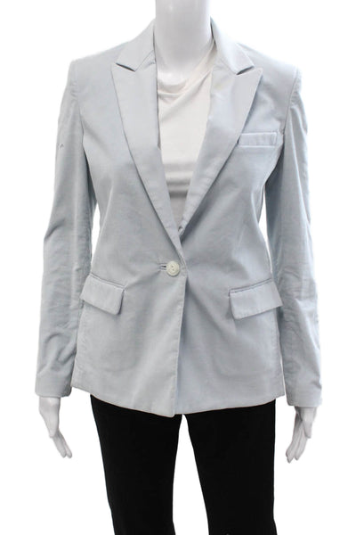 L'Agence Unisex Light Blue Collared Button Blazer Long Sleeve Size 4