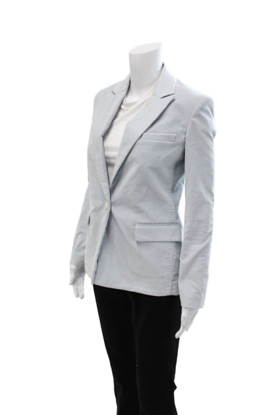 L'Agence Unisex Light Blue Collared Button Blazer Long Sleeve Size 4
