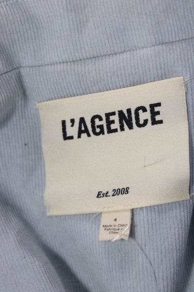 L'Agence Unisex Light Blue Collared Button Blazer Long Sleeve Size 4
