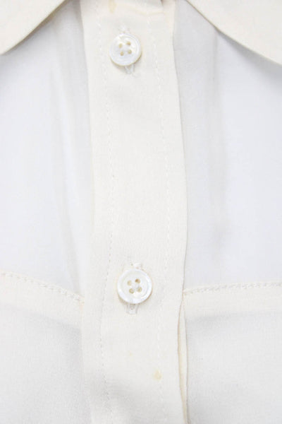 Rachel Zoe Womens Collared Sleeveless Button Up Silk Blend Blouse Size 2