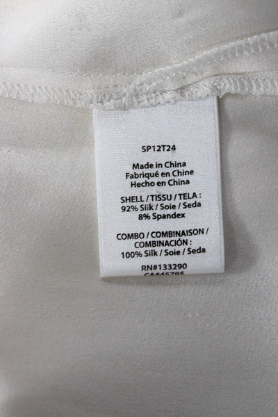 Rachel Zoe Womens Collared Sleeveless Button Up Silk Blend Blouse Size 2