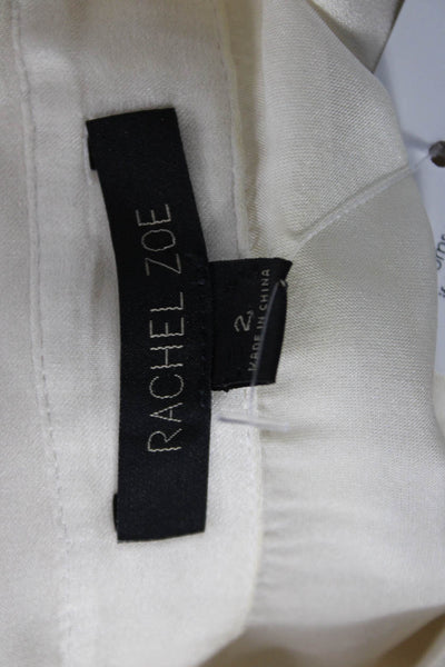 Rachel Zoe Womens Collared Sleeveless Button Up Silk Blend Blouse Size 2