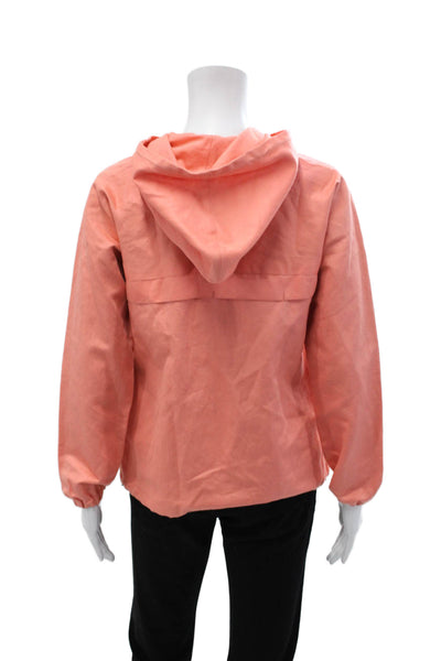 A.P.C. Womens Pink Anorak Windbreaker Drawstring Linen Cotton Size 6