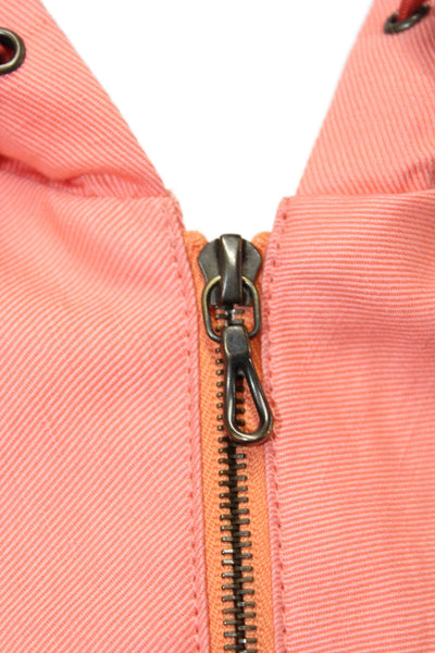 A.P.C. Womens Pink Anorak Windbreaker Drawstring Linen Cotton Size 6