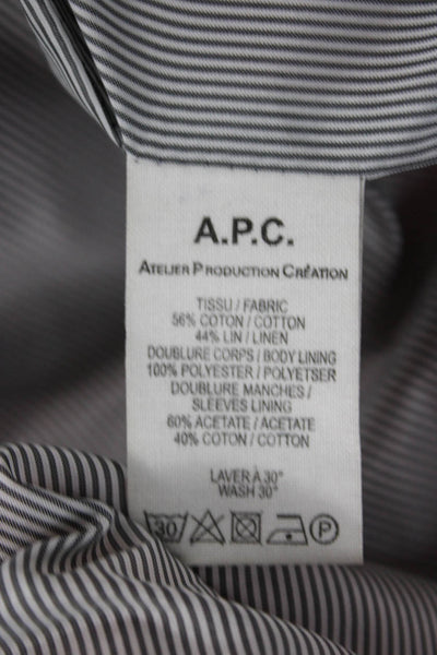 A.P.C. Womens Pink Anorak Windbreaker Drawstring Linen Cotton Size 6