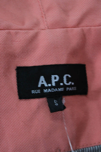 A.P.C. Womens Pink Anorak Windbreaker Drawstring Linen Cotton Size 6