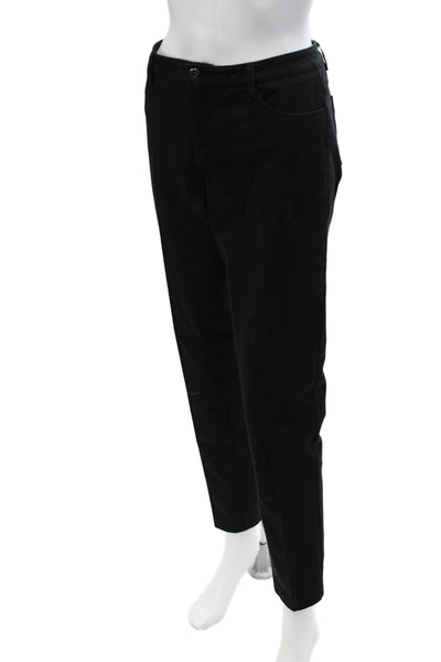 Ecru Women Ankle Cropped Pants Black Button Size 6