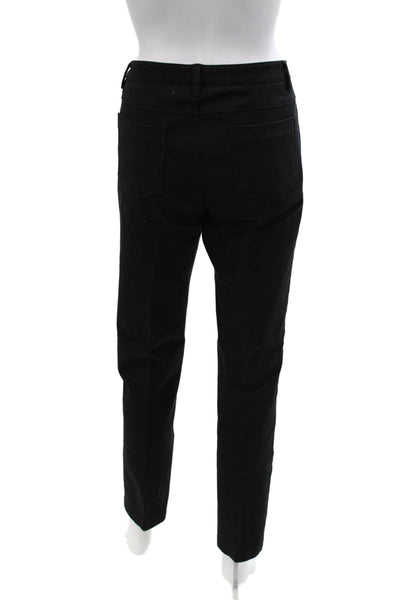 Ecru Women Ankle Cropped Pants Black Button Size 6