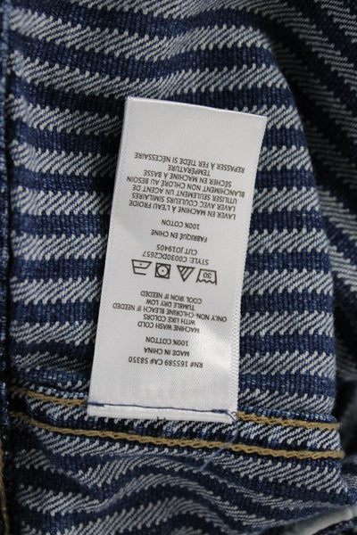 Joie Womens Striped Cotton Collared Button Long Sleeve Jacket Blue 90s Size XS