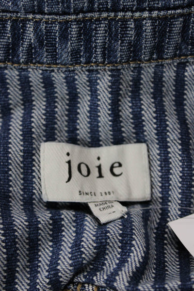 Joie Womens Striped Cotton Collared Button Long Sleeve Jacket Blue 90s Size XS