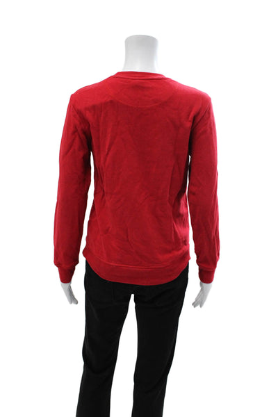 Helly Hansen Womens Pullover Sweatshirt Red Crew Neck Organic Cotton Size XS