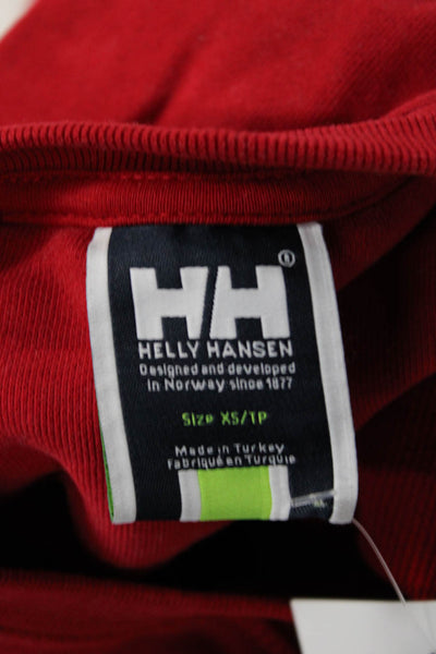 Helly Hansen Womens Pullover Sweatshirt Red Crew Neck Organic Cotton Size XS